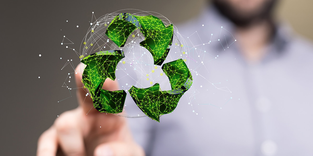 Grünes Symbol für Nachhaltigkeit und Umwelt