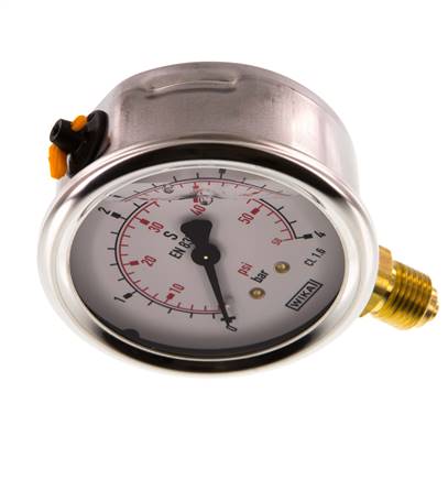Wika Druck-Manometer 40 bar Armatur Glyzerin EN 837-1 G 1/4