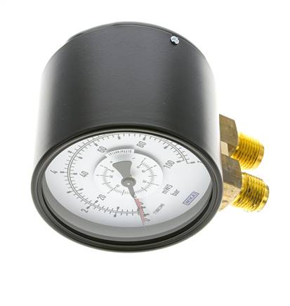 Wika Differenzdruck-Manometer senkrecht, 100mm, 0 - 10 bar (MSD10100) -  Landefeld - Pneumatik - Hydraulik - Industriebedarf