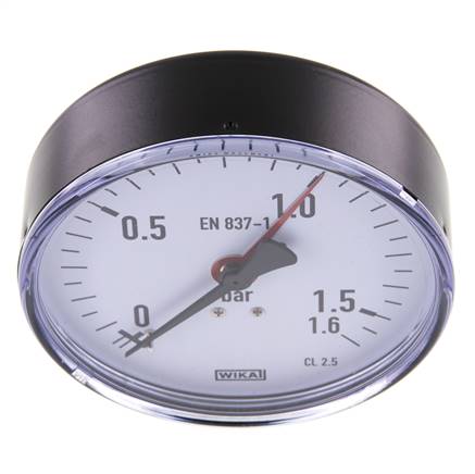 Waagerechtes Manometer G1/8 WIKA Stahlblech-Manometer Waagerecht – 40 Mm, 0 –6 Bar, G 1/8 – Für Druckmessung In Luft, Gas & Flüssigkeiten Waagerechtes Manometer G1/8 WIKA Stahlblech-Manometer Waagerecht – 40 Mm, 0 –6 Bar, G 1/8 – Für Druckmessung In Luft, Gas & Flüssigkeiten