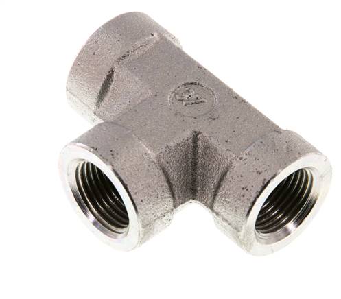 Produktbild von 3/8 Zoll T-Stück Aus Stahl – Verzinkter Innengewinde-Außengewinde-Verbinder Mit Mutter, BSP, Für Hydraulik & Industrie
