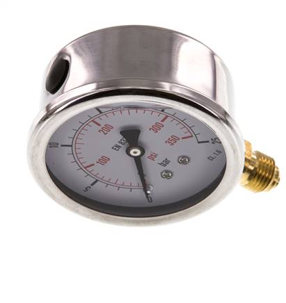 Öldruckmanometer mit Glyzerindämpfung 0-25 bar, Durchmesser 63 mm