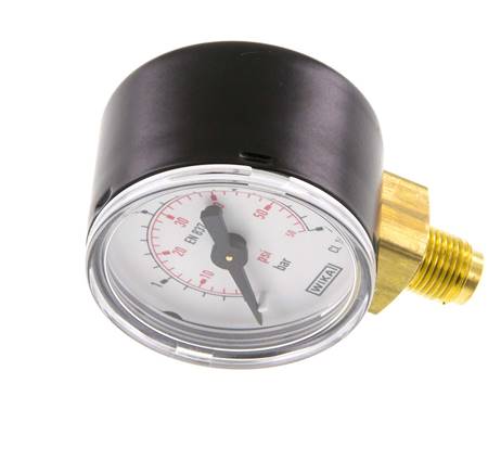 WIKA Stahlblech-Manometer Senkrecht – 40 Mm, 0-4 Bar, G 1/8 – Für Druckmessung In Der Industrie