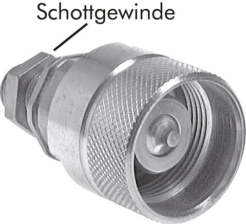 Exemplarische Darstellung: Schnellverschluss-Schott-Schraubkupplungen mit Rohranschluss ISO 8434-1, Stecker