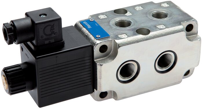 Exemplary representation: 6/2-directional hydraulic solenoid valve