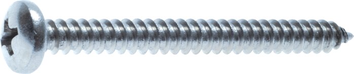 Zgleden uprizoritev: Phillips pan-head tapping screw DIN 7981 C / ISO 7049 (hardened & galvanised steel)