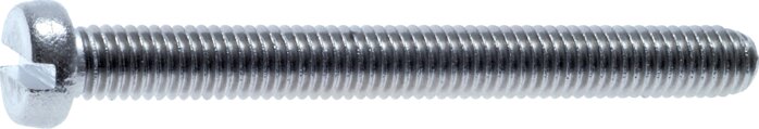 Principskitse: Langskåret skrue med cylindrisk hoved DIN 84 / ISO 1207 (stål 4.8 galvaniseret)