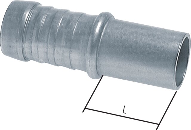Schlauchnippel - mit Rohrstutzen - 90º ge- bogen - Stahl verzinkt