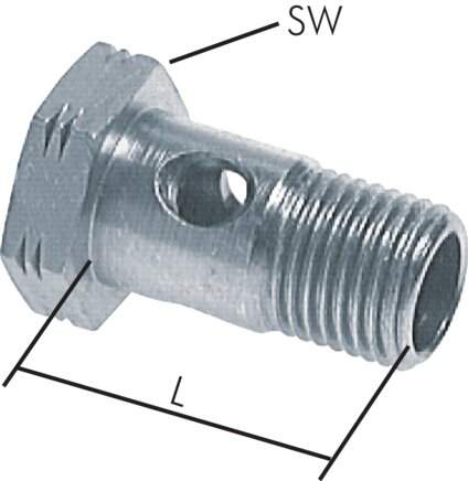 Príklady vyobrazení: Dutý šroub (1-násobný), DIN 7643 A