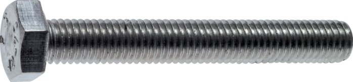 Principskitse: Sekskantskrue DN 933 / ISO 4017 fremstillet af rustfrit stål