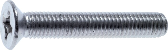 Exemplary representation: Countersunk screw with cross recess DIN 965 / ISO 7046 (steel 4.8 galvanised)