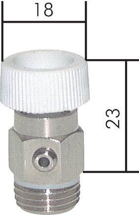 Exemplarische Darstellung: Ablass- und Entlüftungsventil ohne Tülle, G 1/4" & G 3/8"