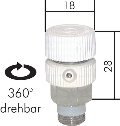 Exemplarische Darstellung: Ablass- und Entlüftungsventil ohne Tülle, G 1/8"