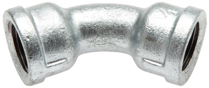 Zgleden uprizoritev: 45° bend with female thread, galvanised malleable cast iron, type 41/G1-45°