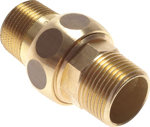 Zgleden uprizoritev: Double nipple separable with male thread, conical sealing, brass