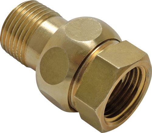 Zgleden uprizoritev: Screw connection with female and male thread, flat sealing, brass