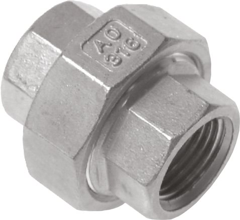 Exemplary representation: Screw connection with female thread, conical sealing, 1.4408