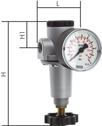 Exemplaire exposé: Régulateur de pression - standard, gammes 1 et 2