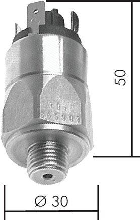 Zgleden uprizoritev: Stainless steel pressure switch, blade connector, pressure switch