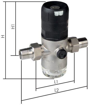 Príklady vyobrazení: Filtracní redukce tlaku pro pitnou vodu a dusík (1.4408)