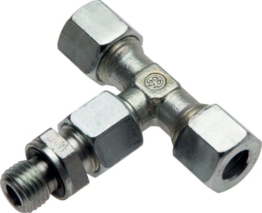 Zgleden uprizoritev: Adjustable T-screw-in fitting, metric, galvanised steel