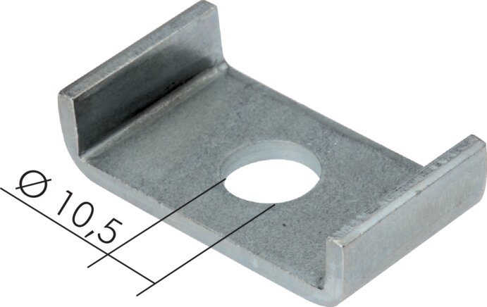 Exemplary representation: Retaining claw for mounting rails