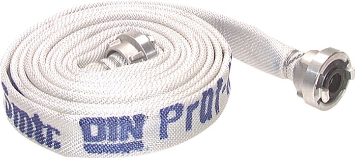 Exemplary representation: Fire extinguishing hose (white) with Storz coupling and sold by the metre