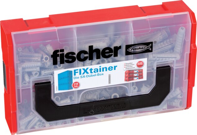Principskitse: Fischer FIXtainer SX-Plus dybel