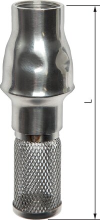 Exemplary representation: Foot valve, lightweight design, stainless steel