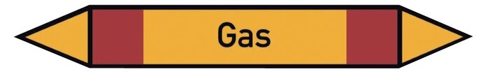 Principskitse: Rohrleitungskennzeichnung (Doppelpfeil), Gas