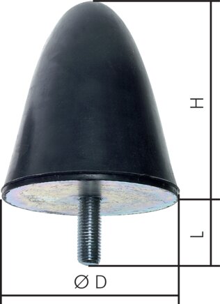 Príklady vyobrazení: Gumovo-kovový nárazník, parabolický