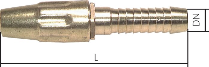 Exemplarische Darstellung: Schlauchspritze mit Schlauchanschluss, Messing