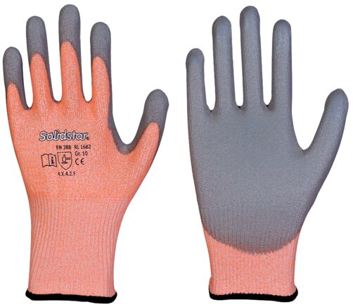 Exemplary representation: Cut protection glove with partial PU coating