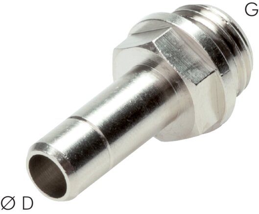 Zgleden uprizoritev: Push-in connection screw-in spout, nickel-plated brass