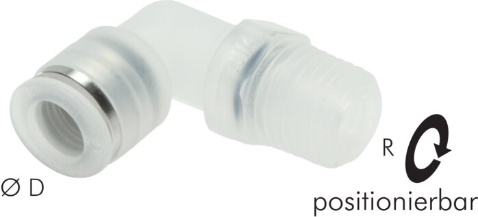 Voorbeeldig Afbeelding: L-steekschroefverbinding met conische polypropyleen schroefdraad