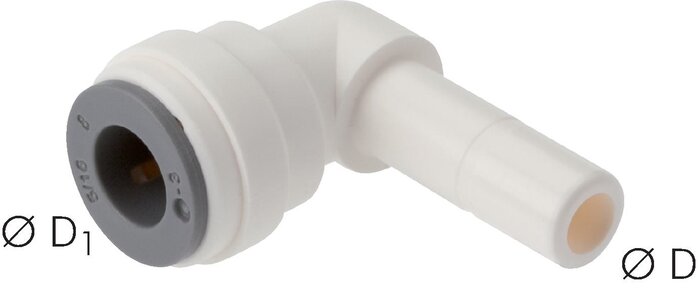 Exemplary representation: L-connector with push-in nipple, inch