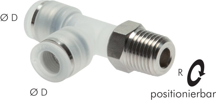 Zgleden uprizoritev: LE push-in fitting with conical stainless steel thread