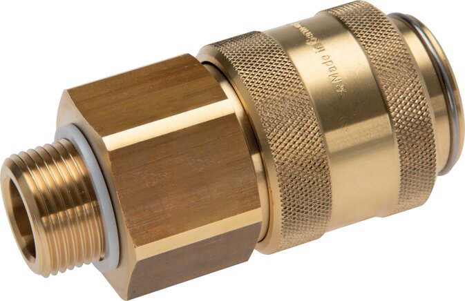 Zgleden uprizoritev: Coupling socket with male thread, brass