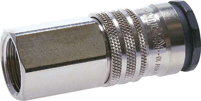 Zgleden uprizoritev: Coupling socket with female thread, brass/steel