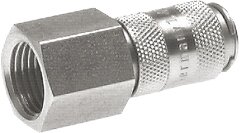 Exemplary representation: Coupling socket with female thread, stainless steel