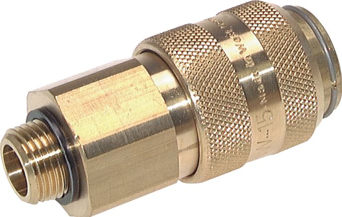 Zgleden uprizoritev: Coupling socket with male thread, brass
