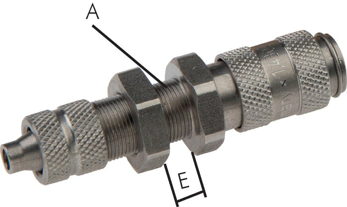 Exemplarische Darstellung: Kupplungsdosen mit Überwurfmutter & Schottgewinde, Edelstahl