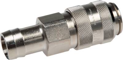 Exemplarische Darstellung: Kupplungsdose mit Schlauchtülle, Messing vernickelt