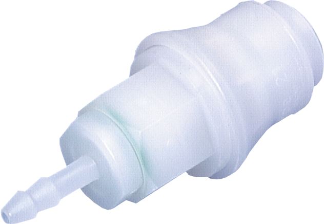 Zgleden uprizoritev: Coupling socket with hose connection, PVDF