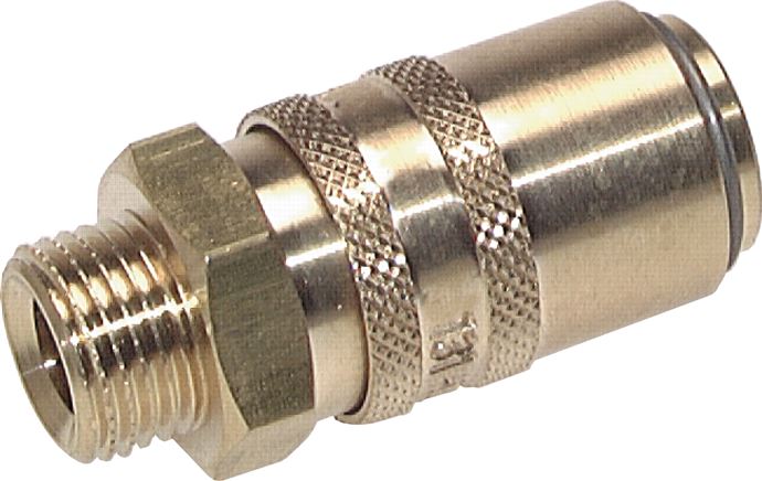 Exemplary representation: Coupling socket, straight male thread, brass