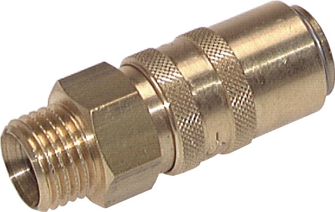 Zgleden uprizoritev: Coupling socket, straight male thread, brass