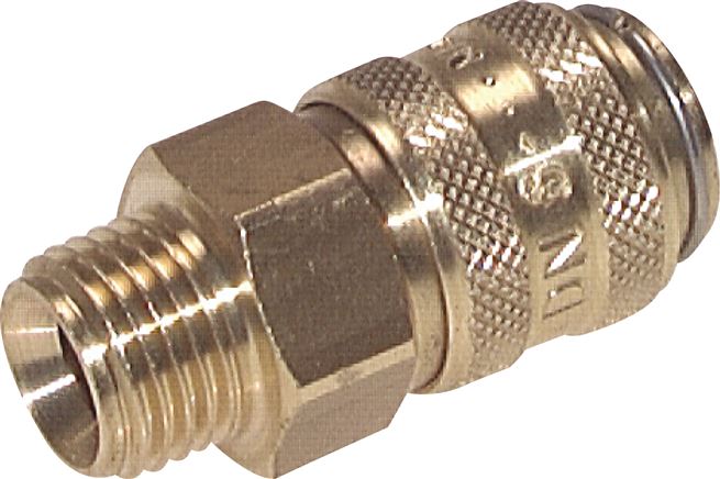 Zgleden uprizoritev: Coupling socket, straight male thread, brass, short