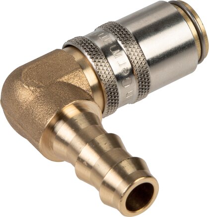 Exemplarische Darstellung: Kupplungsdose, 90° Schlauchtülle, Messing, ohne Ventil