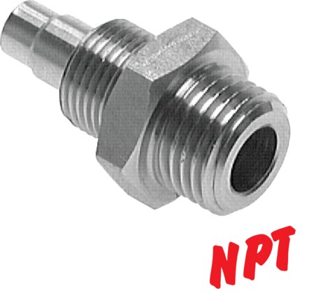 Voorbeeldig Afbeelding: Rechte CK-schroefverbinding, NPT-tap, zonder moer, 1.4571
