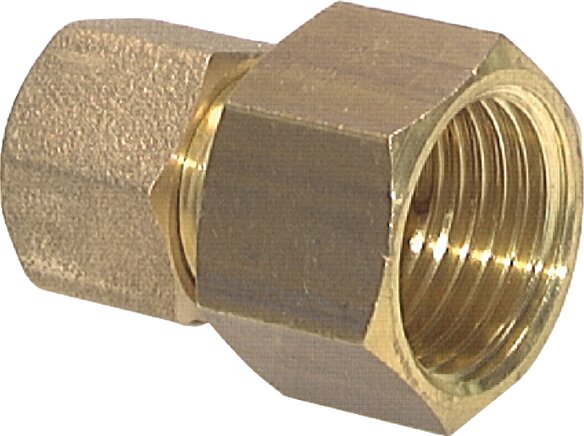 Exemplary representation: Straight screw-on fitting with cylindrical female thread, brass